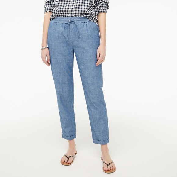 J.Crew Chambray Drawstring Pant - Picture 1 of 7